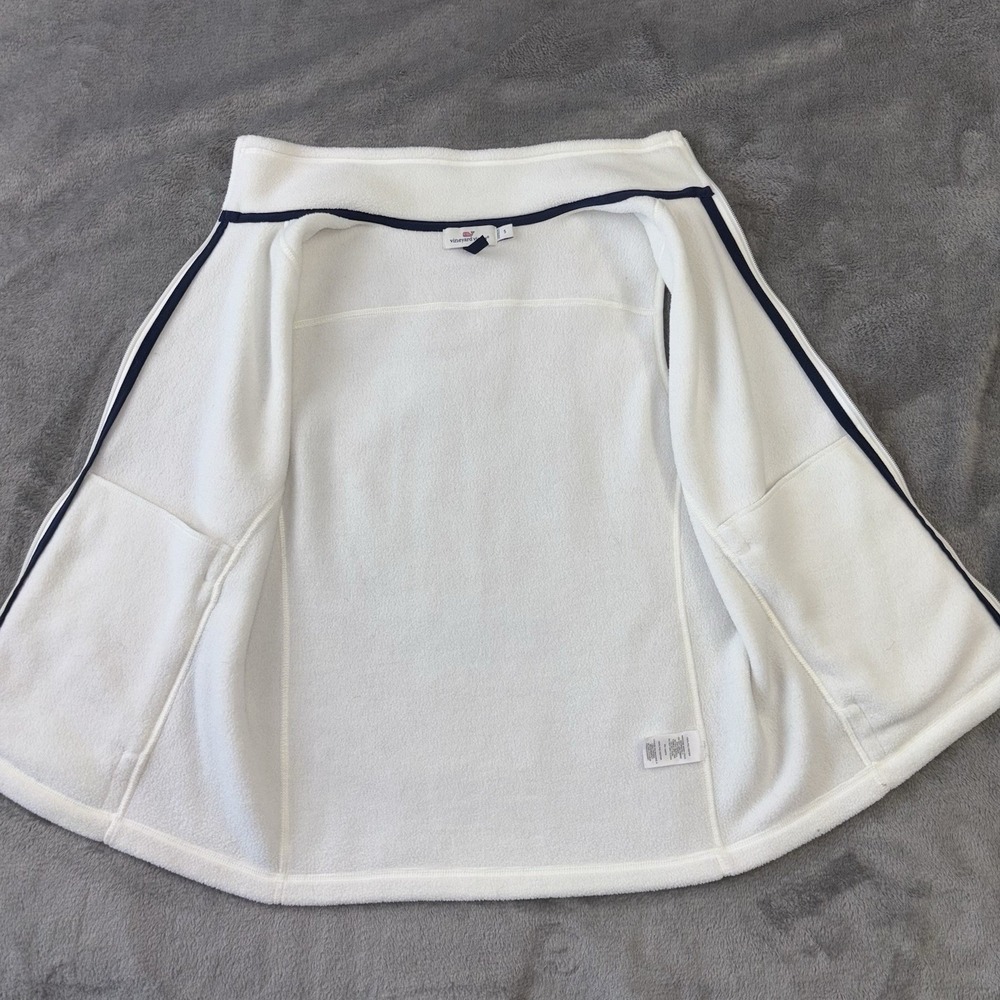 Vineyard Vines Vest Womens S Ivory Full‎ Zip Fleece Casual Preppy Hiking Outdoor - Picture 10 of 15